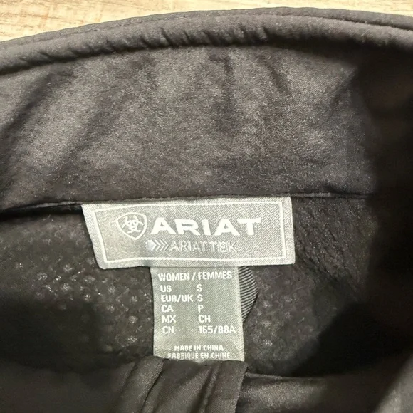Ariat Black Softshell Jacket with White Logo - Picture 2 of 3